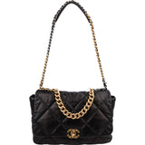 Chanel 19 Quilted Lambskin Leather Maxi Single Flap Shoulder Bag