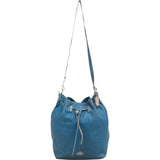 Coach Pebbled Leather Drawstring Duffle Bucket Crossbody Bag