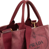 Prada Bordeaux Canvas Canapa Tote Handbag