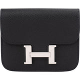Hermès Black Epsom Constance Compact Wallet