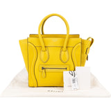 Celine Yellow Drummed Calfskin Luggage Handbag