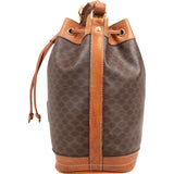 Celine Macadam Canvas Drawstring Bucket Shoulder Bag