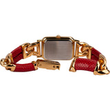 Loewe Gold Tone Chain Link Leather Watch
