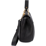 Chloé Black Grained Leather Drew Porte Epaule Crossbody Bag