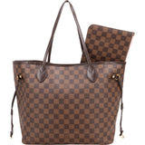Louis Vuitton Monogram Damier Ebene Neverfull MM Shoulder Bag