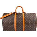 Louis Vuitton Monogram Canvas Keepall 55 Bandoulière Travel Bag