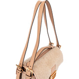 Fendi Shearling Multi Baguette Buckle Shoulder Bag