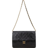 Chanel Quilted Lambskin 24K Gold Single Flap Shoulder Bag