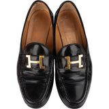 Hermès Brown Grained Leather Paris Mokassins Loafers (36,5)