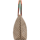 Gucci Monogram GG Supreme Canvas Vintage Large Web Shopper Shoulder Bag