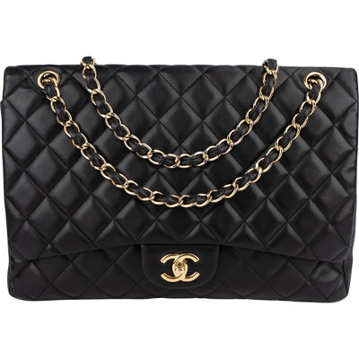 Chanel Quilted Lambskin Maxi Single Flap Crossbody Bag xx Datacode - vintageandkickz