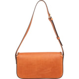 Celine Brown Calfskin Triomphe Claude Blanket Stitch Shoulder Bag