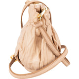 Prada Crinkled Nappa Leather Bucket Mini Crossbody Bag