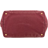 Prada Bordeaux Canvas Canapa Tote Handbag
