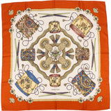 Hermès Les Tambours Silk Carre 90 Scarf Tuch