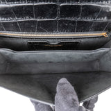 Alexander McQueen Croc-Embossed Leather Jewelled Knuckle Crossbody Bag