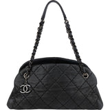 Chanel Quilted Iridescent Calfskin Just Mademoiselle Bowling CC Shoulder Bag