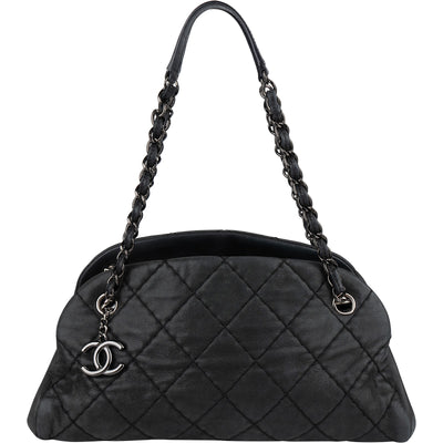 Chanel Quilted Iridescent Calfskin Just Mademoiselle Bowling CC Shoulder Bag