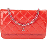 Chanel Quilted Patent Leather Wallet on Chain Crossbody Bag