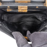 Fendi Black Leather Mini Peekaboo Handbag
