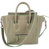 Céline Bicolor Leather Luggage Handbag