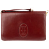 Cartier Bordeaux Leather Clutch Bag