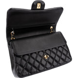 Chanel Quilted Lambskin Gold Jumbo Double Flap Crossbody Bag
