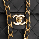 Chanel Quilted Lambskin 24K Gold Mini Square Single Flap Crossbody Bag