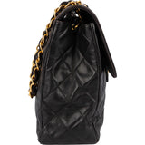 Chanel Quilted Lambskin 24K Gold Soft Jumbo Single Flap Crossbody Bag