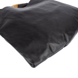 Gucci Black Leather 1970 Gold Hobo Shoulder Bag