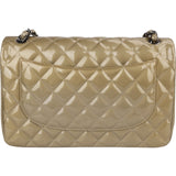 Chanel Quilted Patent Leather Jumbo Double Flap Crossbody Bag