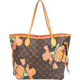 Louis Vuitton Monogram Canvas Limited Roses Neverfull MM Shoulder Bag