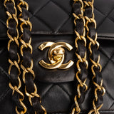 Chanel Quilted Lambskin 24K Gold Double Flap Shoulder Bag