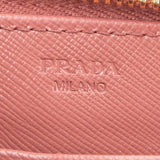 Prada Pink Saffiano Leather Zip Around Wallet