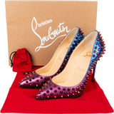 Christian Louboutin Ombre Patent Leather Follies Spikes Scarabe Pumps (35)