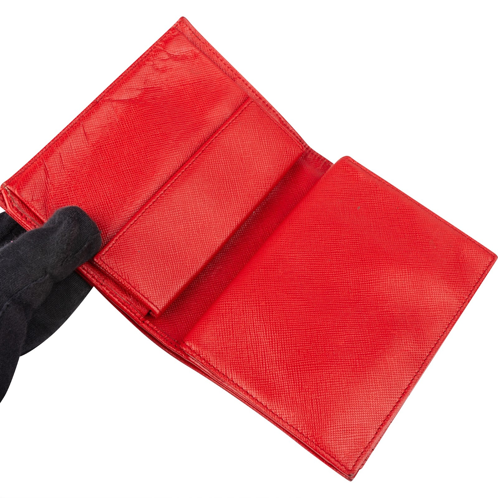 Prada Red Nylon Triangle Wallet - vintageandkickz