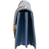 Gucci Blue Pebbled Leather Small Interlocking GG Crossbody Bag