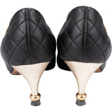 Chanel Black Quilted Leather Cap Toe Pumps (36,5)