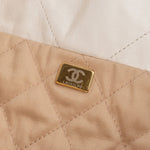 Chanel 22 White Quilted Lambskin Hobo Shoulder Bag - vintageandkickz