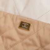 Chanel 22 White Quilted Lambskin Hobo Shoulder Bag - vintageandkickz
