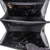 Salvatore Ferragamo Black Leather Gancini Top Handle Handbag