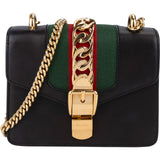 Gucci Black Leather Small Sylvie Crossbody Bag
