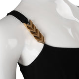 Louis Vuitton Sample Black & Geige Golden Metal Details Belt Top Dress (FR 36-38 / DE 34-36))