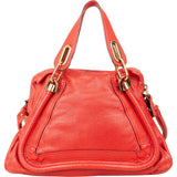 Chloé Red Grained Leather Paraty Shoulder Handbag