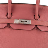 Hermès Bois De Rose Taurillon Clemence Leather Palladium Birkin 35 Handbag