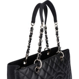 Chanel Quilted Caviar Leather Grand Shopping Tote Shoulder Bag