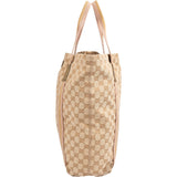 Gucci Monogram GG Canvas Metallic Web Large Tote Handbag