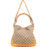 Gucci Monogram GG Canvas Bamboo Handle Shoulder Handbag