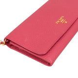 Prada Pink Pebbled Leather Wallet on Chain Crossbody Bag