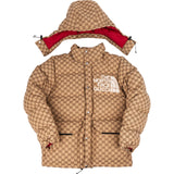 Gucci Monogram GG Canvas Nylon X The North Face Puffer Jacket (L)